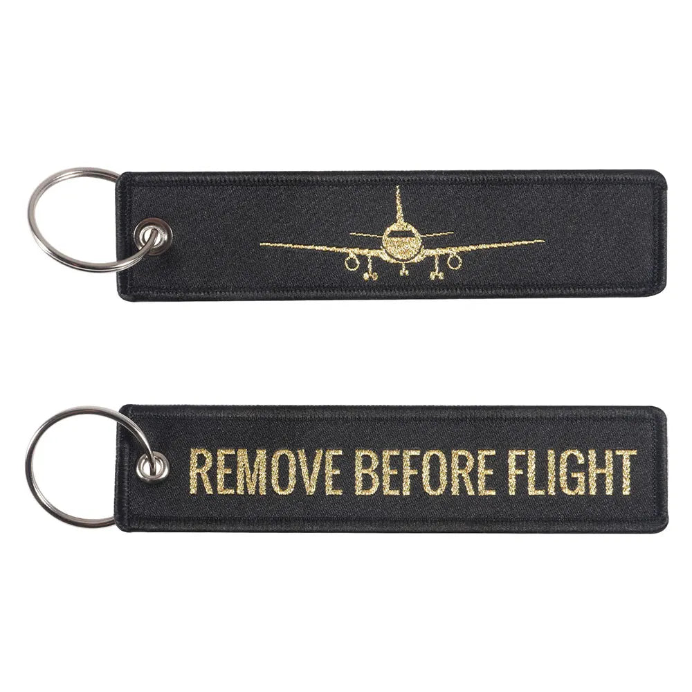 Pilot Keychain Set — Premium Black & Gold Aviation Gift 5 PCS Pack
