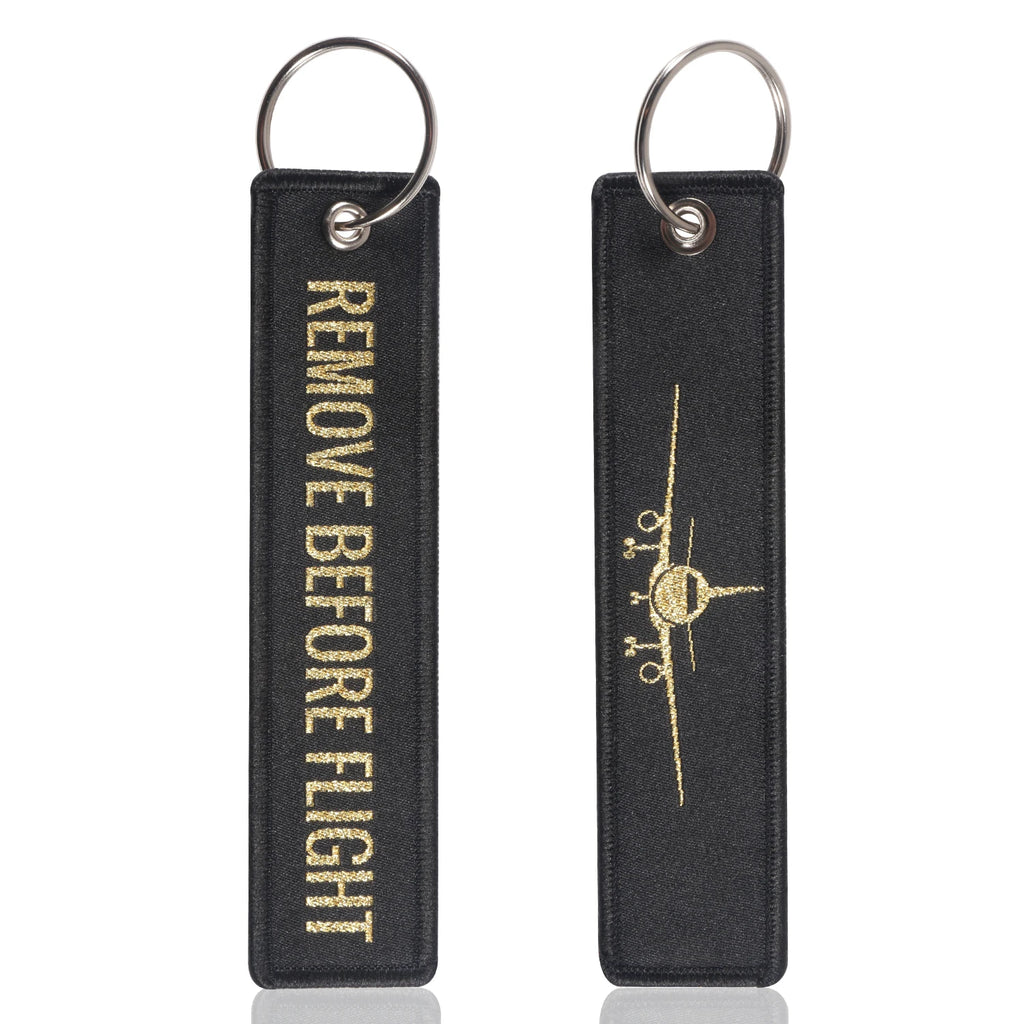Pilot Keychain Set — Premium Black & Gold Aviation Gift 5 PCS Pack