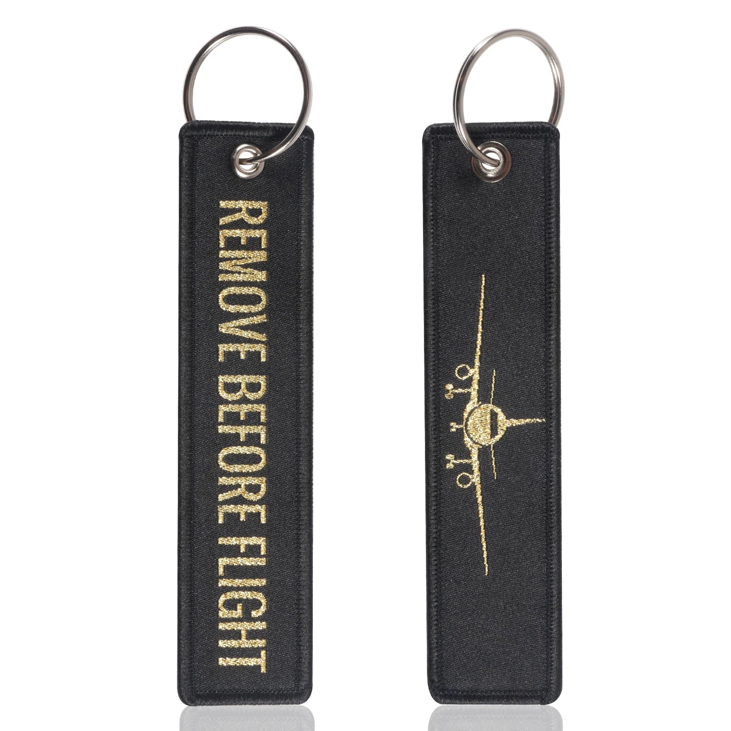 Pilot Keychain Set — Premium Black & Gold Aviation Gift 5 PCS Pack